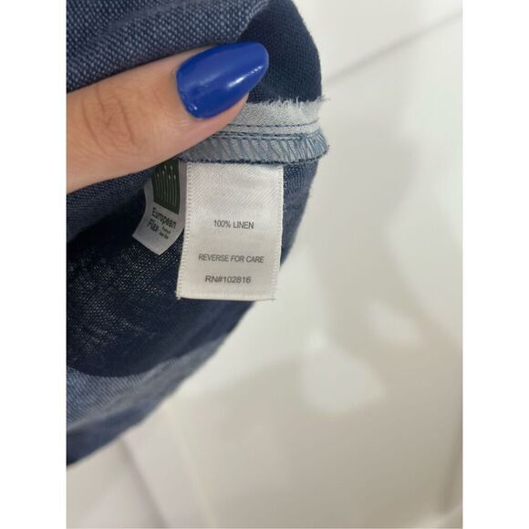 NWOT Garnett Hill Meraki Linen Patchwork Denim Boat Neckline Dress Women's S - Picture 6 of 12